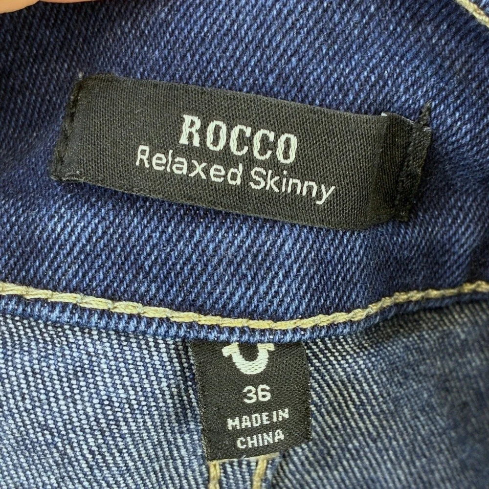 True Religion Rocco Relaxed Skinny Jeans Mens 36 Blue Denim Pants Classic Wash